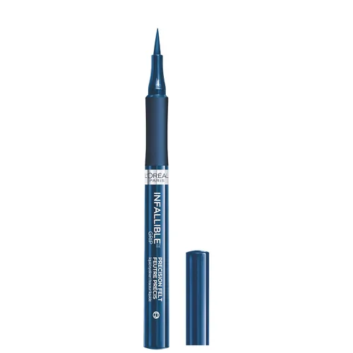 L'Oreal Paris Cosmetics Paris Makeup Infallible Grip Delineador de ojos de fieltro de precisión, resistente a las manchas, delineador de ojos Azul