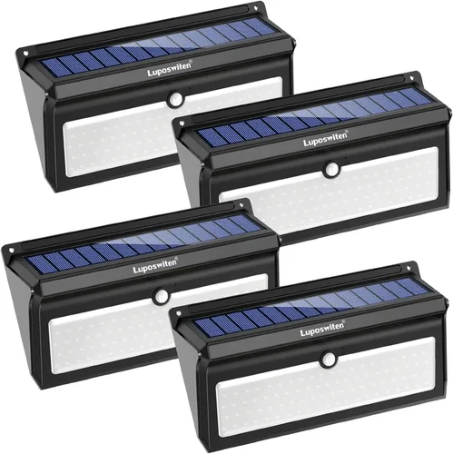 Miniatura 10 de Luposwiten Luces solares para exteriores, 28 LED, luces solares con sensor de movimiento con ángulo de movimiento de 125°, impermeable, IP65