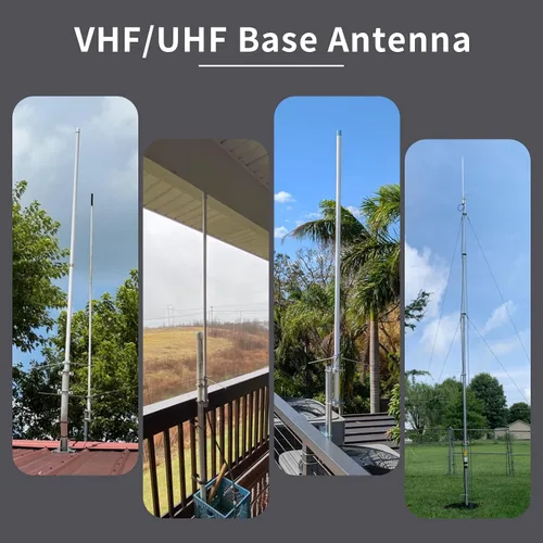 Miniatura 3 de UAYESOK Antena base de doble banda VHF/UHF 2M/27.6 in fibra de vidrio 5.8 pies 200 W alta ganancia para radioaficionado repetidor escáner