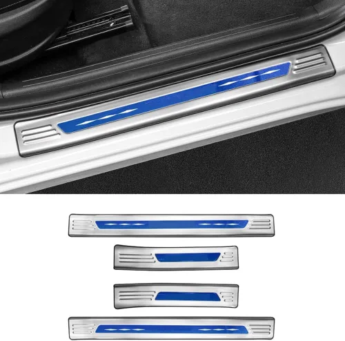Miniatura 9 de Para Hyundai Elantra 2021 2022 2023 2024 2025 4 piezas de acero inoxidable para el umbral de la puerta exterior de las placas de protección