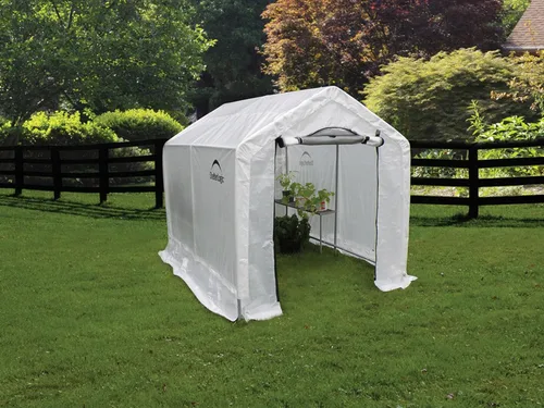 Miniatura 5 de ShelterLogic Invernadero GrowIT de 6' x 8' x 6.5' Estilo Techo a Dos Aguas Casa de Cultivo para Patio Trasero con Estantería Integrada, 6' x 8' x