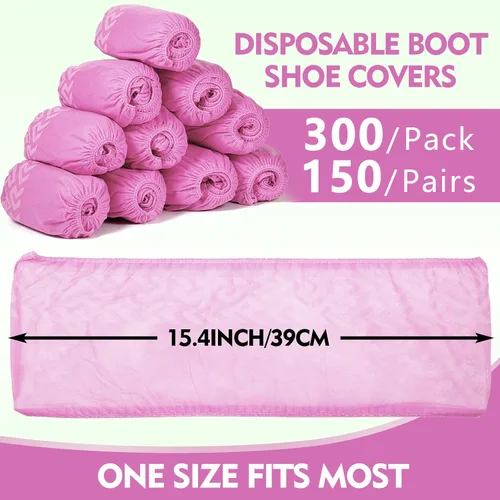 Miniatura 2 de Zhanmai - Paquete de 300 fundas desechables para botas o zapatos, antideslizantes, grandes, para cubrir zapatos o botines en interiores, protectores