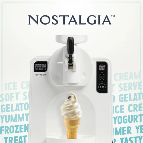 Miniatura 6 de Nostalgia Máquina de helado y postre congelado fácil de dispensar, hace 1 cuarto de helado, batidos, yogur congelado, helado en minutos, sándwiches