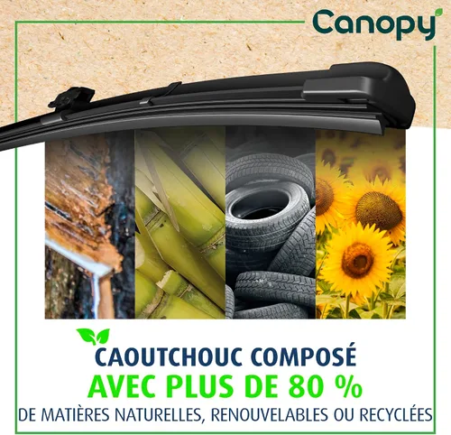 Miniatura 8 de Valeo 583916 - Juego de 1 limpiaparabrisas de repuesto para automóvil con toldo innovador, fabricado con materiales naturales y reciclados