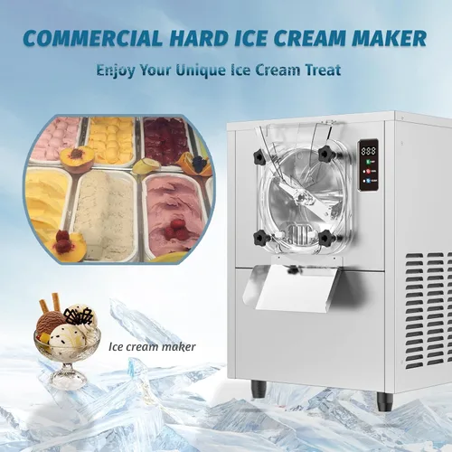 Miniatura 2 de Máquina comercial para hacer helados duros, 1400 W, 110 V, 3 a 4 galones por hora, máquina de helado de gelato con panel LED de limpieza automática