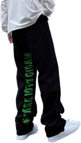 Pantalones de mezclilla para hombre con estampado callejero, sueltos, estilo hip hop, rectos, vintage, holgados, pantalones largos, ropa de calle
