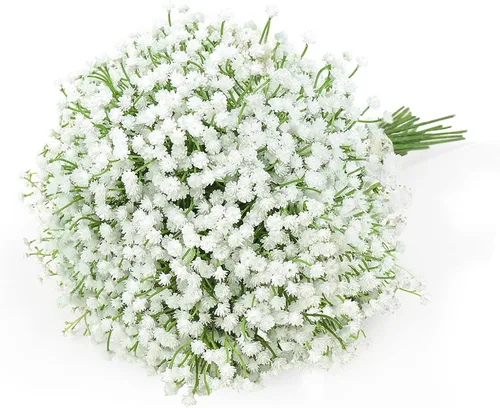 Miniatura 7 de 18 ramos de flores artificiales de eucalipto falsas de flores de gypsophila azules artificiales de tacto real para bodas, arreglos florales, Azul 18