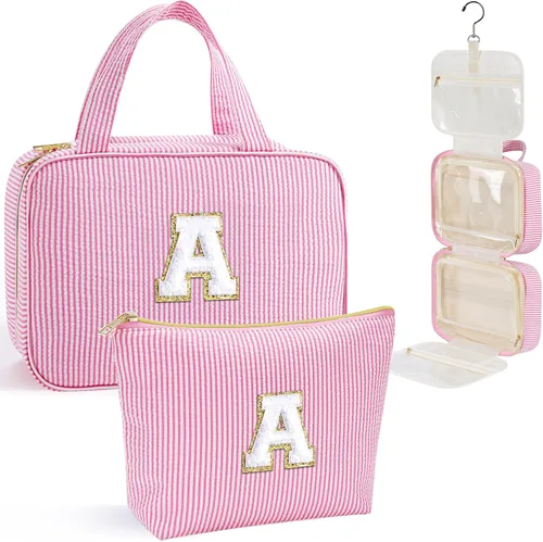 Miniatura 64 de YOOLIFE Regalos de cumpleaños para mujeres adolescentes, neceser colgante con inicial para mujeres, adolescentes y niñas, bolsa de aseo de viaje