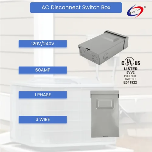 Miniatura 4 de Long Term los componentes electrónicos plásticos de la desconexión no fundida de la caja del interruptor de 240V 60A sacan la caja de desconexión