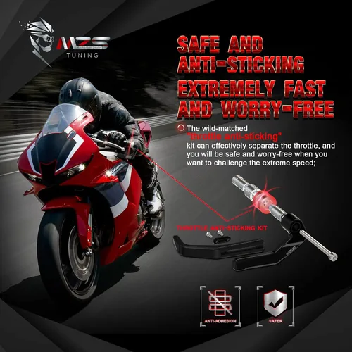 Miniatura 6 de MZS Protecciones de Maneta para Motocicleta, Protector de Manillar de Aluminio Universal de 7/8 Pulgadas Hueco Extensible, Manos de Freno