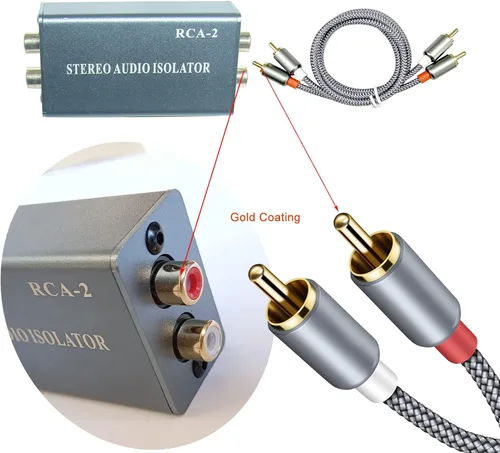 Miniatura 4 de Aislador de bucle de tierra RCA, filtro de ruido, carcasa de aluminio, eliminador de zumbido, aislador para HIFI estéreo de cine en casa reproductor