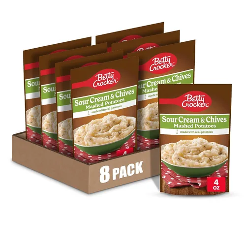 Miniatura 16 de Betty Crocker Puré de papas con mantequilla cremosa, hecho con papas reales, 4 onzas (paquete de 8)
