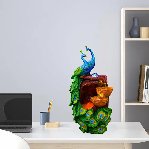 Miniatura 29 de 11.81 pulgadas Fuente de rocalla de mesa para interiores, cascada de bonsái, mini fuente de agua de rocalla con bomba automática y luz LED