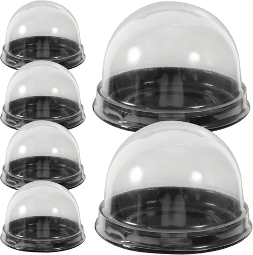 Miniatura 10 de Cabilock 50 piezas de plástico transparente mini caja para cupcakes titulares con tapa de cúpula de yema de huevo, hojaldre Mooncake contenedor