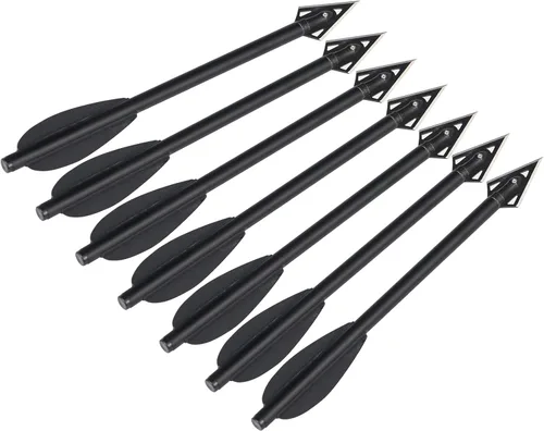 Miniatura 2 de Mini pernos de ballesta de aluminio, flechas de ballesta de 6.3 pulgadas, puntas afiladas de cabeza ancha, flechas de caza para 50-80 libras, mini
