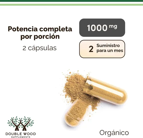Miniatura 3 de Double Wood - Cápsulas de suplemento de hongo melena de león, suministro de 2 meses (120 cápsulas), para apoyo cerebral y salud inmunológica