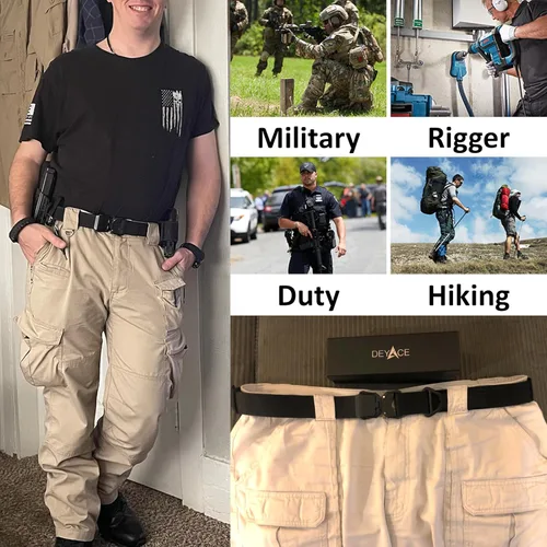 Miniatura 6 de DEYACE Cinturón táctico para hombre, liberación rápida, militar, senderismo, 1.5 pulgadas, cinturones de trabajo resistentes