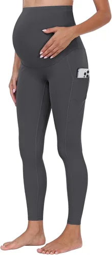 Miniatura 18 de WHOUARE Leggings de maternidad sobre el vientre con bolsillos para mujer, cintura alta, entrenamiento, pantalones de yoga