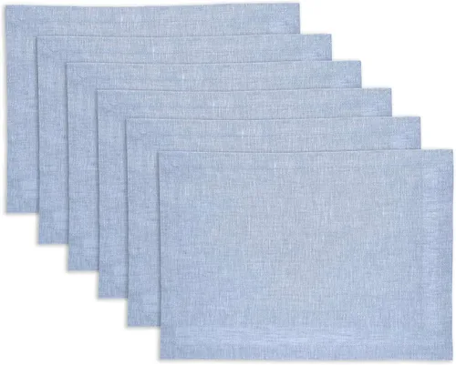 Miniatura 68 de Solino Home Athena - Juego de 4 manteles individuales cuadrados de lino natural claro de 14 x 14 pulgadas, manteles individuales 100 % lino puro