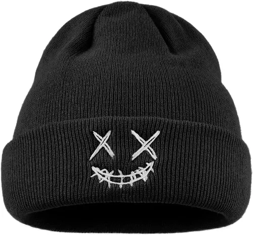 Miniatura 3 de Croogo Gorros de invierno para mujer, elásticos y cálidos, con forma de calavera para hombre, con puños, de acrílico, calaveras de esquí