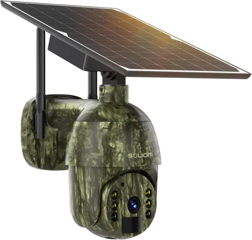 SOLIOM S600 4G LTE Cámaras de seguridad celulares inalámbricas para exteriores, cámara de seguridad solar con inclinación panorámica de 360 °,