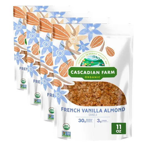 Miniatura 19 de Cascadian Farm Granola orgánica, cereal de almendras de chocolate oscuro, bolsa resellable, 11 onzas