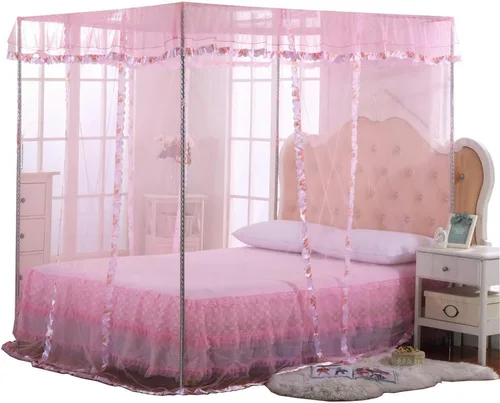 Miniatura 10 de Cortinas de Dosel para Cama Individual - Dosel de 4 Esquinas para Camas, Dosel de Cama para Niñas y Adultos, Decoración de Dormitorio
