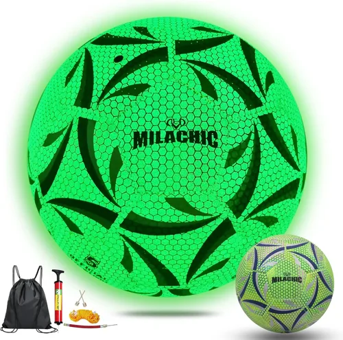 Miniatura 8 de Balón de fútbol que brilla en la oscuridad, tamaño 3/4/5 con bomba, bolas de fútbol luminosas brillantes, regalos para adolescentes, jóvenes