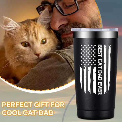 Miniatura 6 de Fufandi Regalos para papá con diseño de gato – El padre del padre – Día del Padre, cumpleaños, regalos de Navidad para papá, nuevos papás por