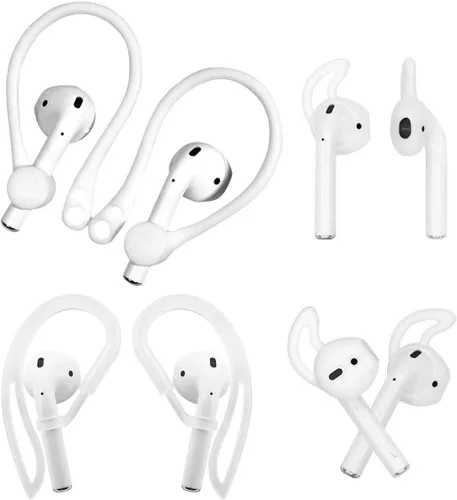 ALXCD Almohadillas para las orejas compatibles con Airpod, 2 pares de ganchos para las orejas de TPU suave y 2 pares de almohadillas de silicona