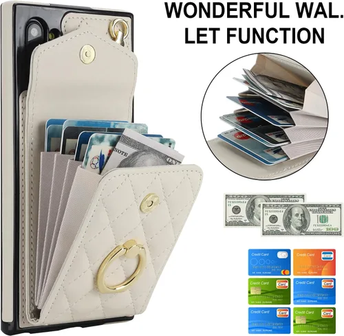Miniatura 3 de Asuwish Funda de teléfono para Samsung Galaxy Note 10 5G con protector de pantalla de vidrio templado y correa para la muñeca, anillo de bloqueo