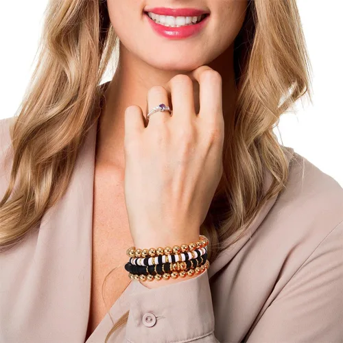 Miniatura 53 de Surfer Heishi - Pulseras apilables para mujer, apilables, de vinilo arcoíris, disco de arcilla, pulseras elásticas para la amistad, joyería bohemia