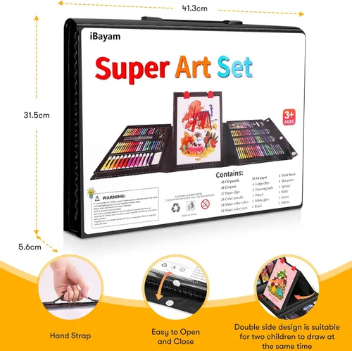 Miniatura 6 de iBayam Kit de arte, paquete de 251 suministros de arte, kits de dibujo, caja de regalo para artes y manualidades, caja de regalo para niños
