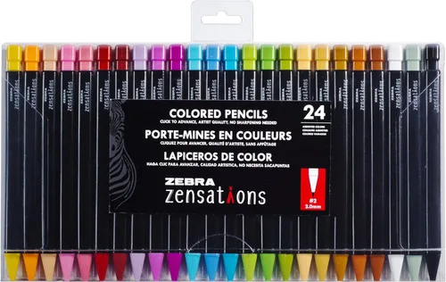 Miniatura 8 de Zebra Zensations - Lápices mecánicos de colores, tamaño de punta de 2.0mm, mina de colores surtidos, 12