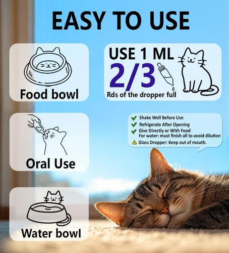 Miniatura 7 de Gotas calmantes para gatos, ayudan a controlar el estrés y la ansiedad, con feromonas que pueden ayudar a frenar el comportamiento destructivo