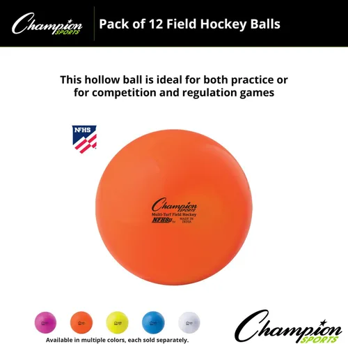 Miniatura 3 de Champion Sports Pelotas de hockey sobre césped – aprobadas por NFHS, pelotas reguladoras de alta visibilidad, paquete de 12