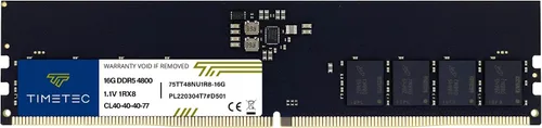 Timetec Actualización del módulo RAM de memoria de escritorio UDIMM DDR5 sin búfer sin ECC 1.1V 288 pines (4800 MHz, 16 GB)