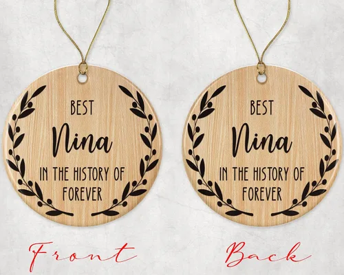 Miniatura 2 de Best Nina - Adorno de Navidad de la mejor Nina - Adorno de la mejor nina en la historia de la eternidad - Adorno familiar - Regalo para Nina