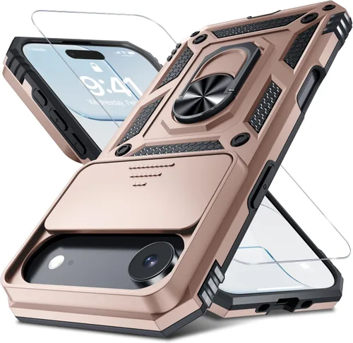 Miniatura 72 de Janmitta - Funda para iPhone 14 Pro con cubierta deslizante para lente de cámara incorporada + protector de pantalla, funda de cuerpo completo