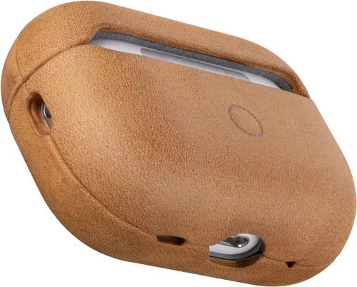 Miniatura 20 de Maogoam Funda de cuero para AirPods Pro 2 con botón, funda de piel auténtica de cera de aceite curtido vegetal para AirPods Pro 2ª