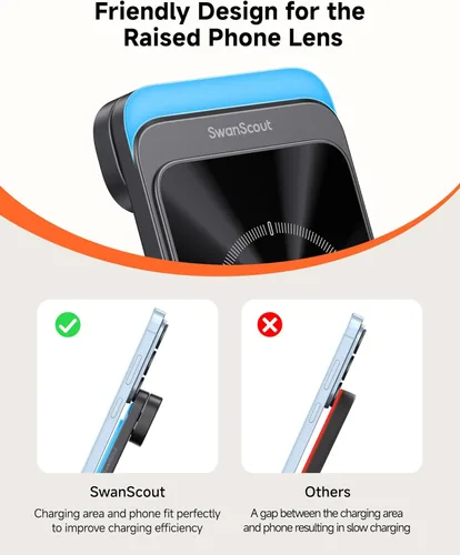 Miniatura 6 de SwanScout Estación de carga inalámbrica 3 en 1 para Samsung S26 Ultra/S26/S25/S24/S23/Z Flip7, cargador inalámbrico plegable para Galaxy Watch 8