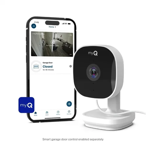 Miniatura 9 de Chamberlain myQ - Cámara de seguridad inteligente para interiores, video HD de 1080p, visión nocturna, detección de movimiento, Wi-Fi, audio