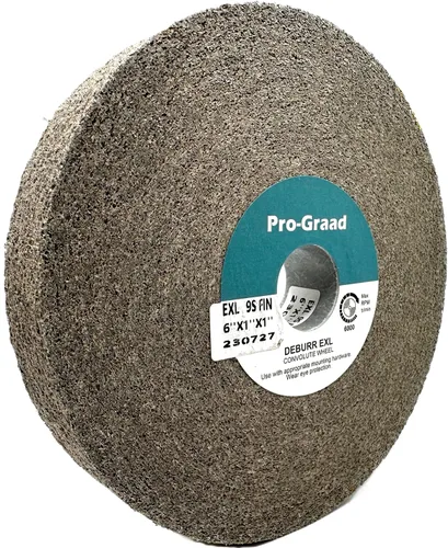 Miniatura 29 de EXL Rueda de Desbarbado - 6" x 1" x 1" 8S Fino - Carburo de Silicio - Rueda para Desbarbado, Acabado y Pulido de Metal - Convoluta - 09549-1 Pack