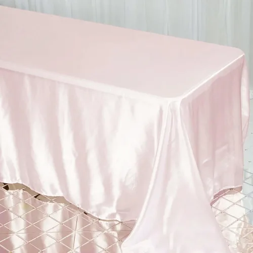 Miniatura 40 de Efavormart - Mantel rectangular de satén, 90 x 132 pulgadas, suave, oblongo, lavable, mantel decorativo de tela sedosa para bodas, fiestas, Plata
