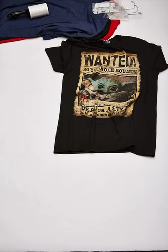 Miniatura 3 de STAR WARS Baby Yoda - Camiseta con póster de Mandalorian Wanted para hombre