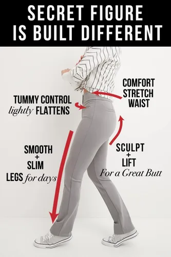 Miniatura 4 de Rekucci - Pantalón recto Secret Figure de meter con pretina elástica y control de abdomen para mujer