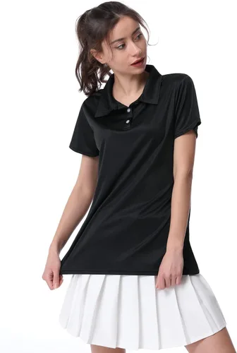 Miniatura 3 de Camiseta polo para mujer, camiseta de golf Dry Fit que absorbe la humedad, manga corta, deportiva, ropa deportiva, cuello con botones, entrenamiento
