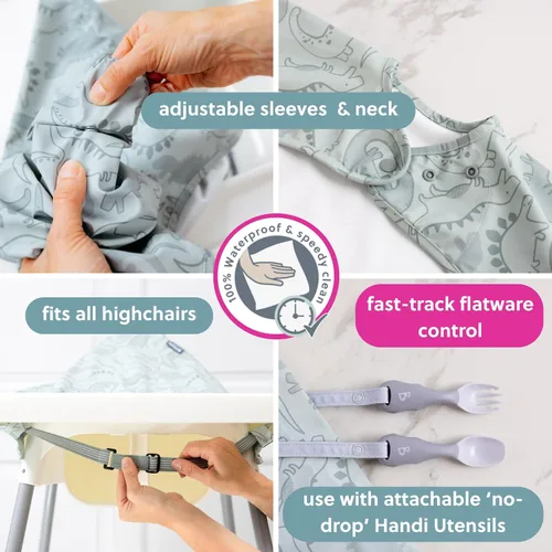 Miniatura 3 de BIBaDO - Baberos de manga larga para bebés - Bebés y niños pequeños de 6 a 36 meses - Babero de destete dirigido por el bebé - Fácil de limpiar