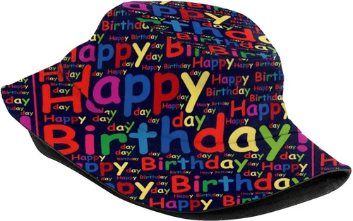 Miniatura 4 de Sombrero de pescador de feliz cumpleaños, sombrero de pescador, sombrero de viaje para playa, sombrero para el sol, gorra al aire libre unisex