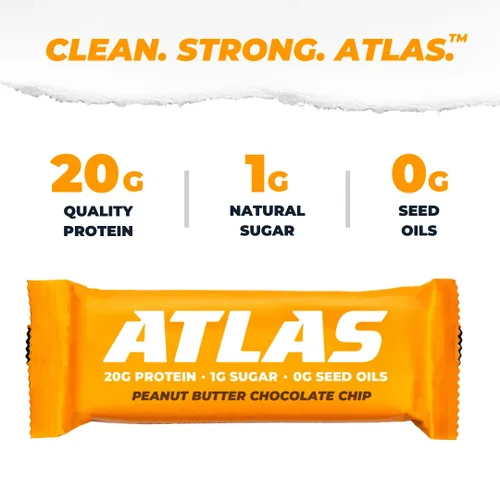 Miniatura 3 de Barrita de Proteína Atlas Real Food – 20g de Proteína Limpia, 1g de Azúcar, Sin Aceites de Semillas, Sin Edulcorantes Artificiales